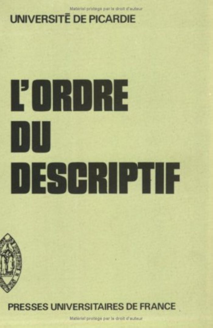 Couverture du livre « L'ORDRE DU DESCRIPTIF » de Xxx, librairie Les Contes Infusés à Corte