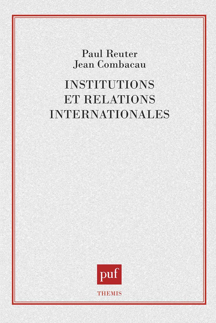 Couverture du livre « INSTITUTIONS ET RELATIONS INTERNAT. » de Xxx, librairie Les Contes Infusés à Corte