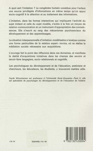 Quatrième de couverture de « APPRENDRE EN IMITANT ? »