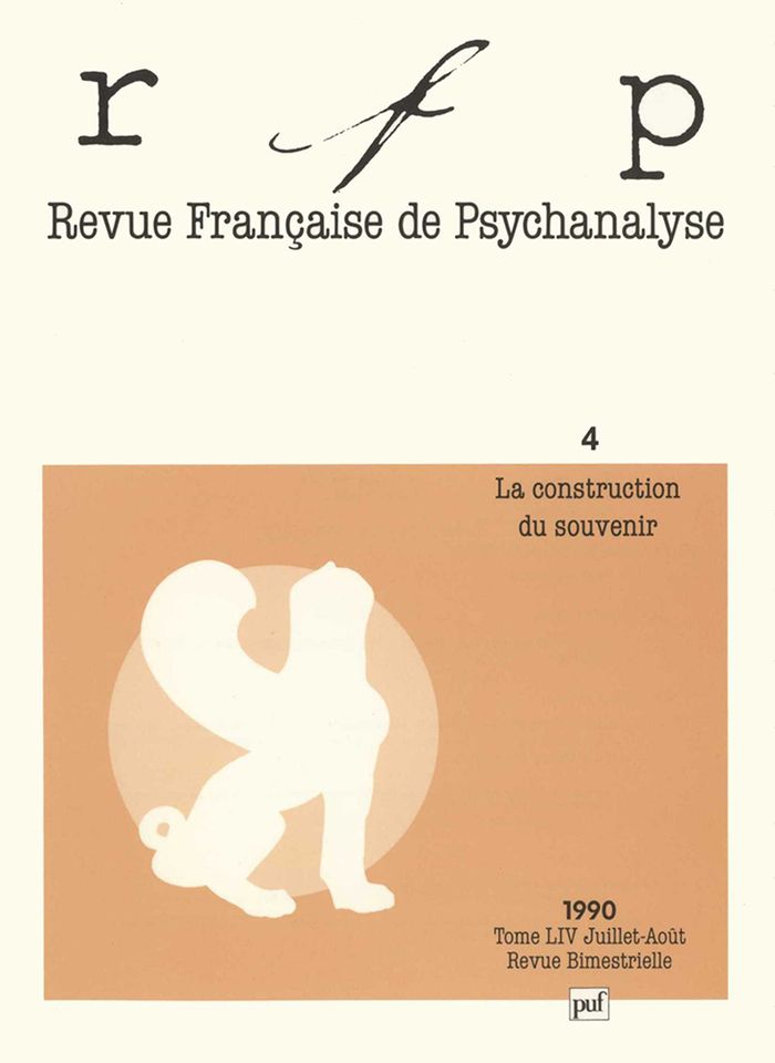 Couverture du livre « RFP 1990, T. 54, N  4 - LA CONSTRUCTION DU SOUVENIR » de Xxx, librairie Les Contes Infusés à Corte