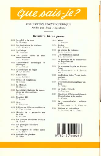 Quatrième de couverture de « LA POPULATION FRANCAISE AU XIXE SIECLE »