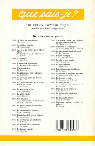 Quatrième de couverture de « LES MOTS FRANCAIS »