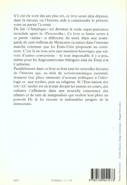 Quatrième de couverture de « L'AMERIQUE LATINE DE L'INDEPENDANCE A NOS JOURS »