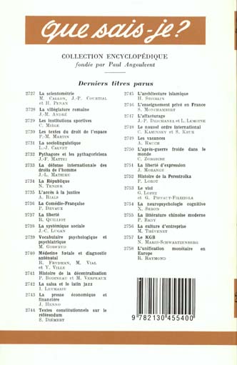Quatrième de couverture de « LE SYSTEME FINANCIER INTERNATIONAL »