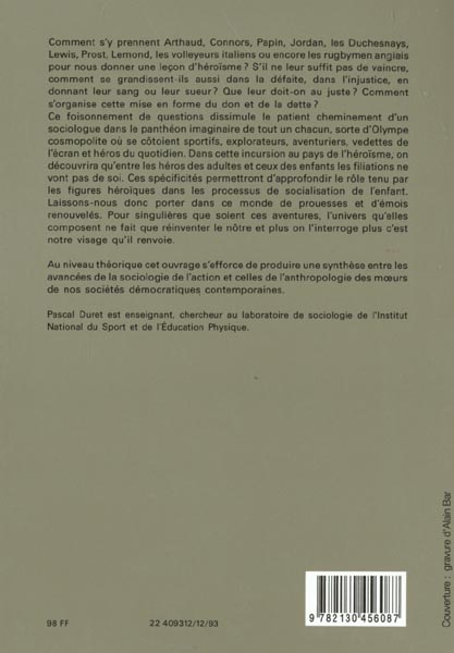 Quatrième de couverture de « L'HEROISME SPORTIF »