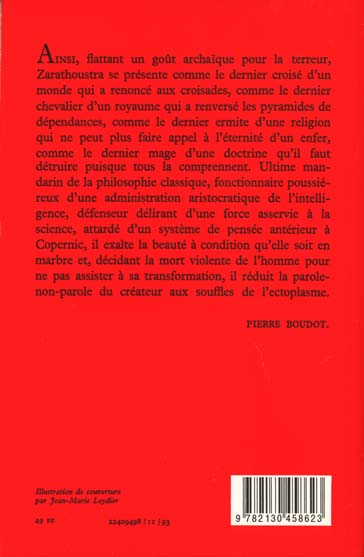 Quatrième de couverture de « NIETZSCHE EN MIETTES »