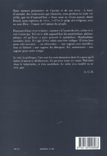 Quatrième de couverture de « LE MYTHE D'ICARE »