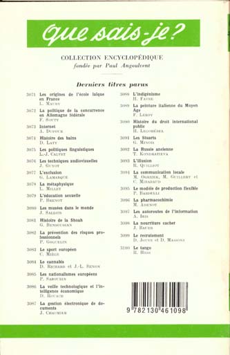 Quatrième de couverture de « LES BIBLIOTHEQUES UNIVERSITAIRES »
