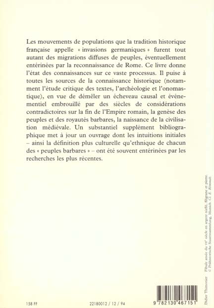 Quatrième de couverture de « LES INVASIONS : LES VAGUES GERMANIQUES »