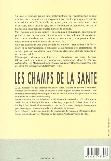 Quatrième de couverture de « ADOLESCENCE ET SEXUALITE : L'ENTRE-DEUX »
