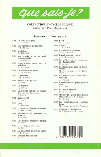 Quatrième de couverture de « L'ECONOMIE DE LA SANTE »