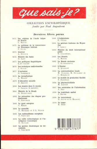 Quatrième de couverture de « L'EVEIL PSYCHOMOTEUR DU JEUNE ENFANT »