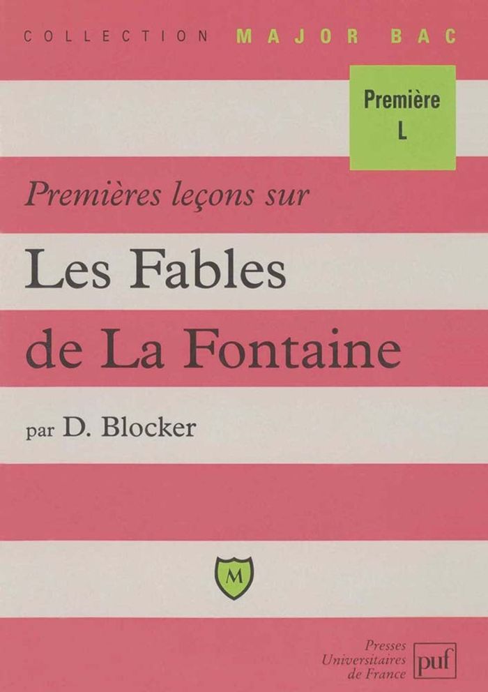 Couverture du livre « PREMIERES LECONS SUR LES FABLES DE LA FONTAINE » de Deborah Blocker, librairie Les Contes Infusés à Corte
