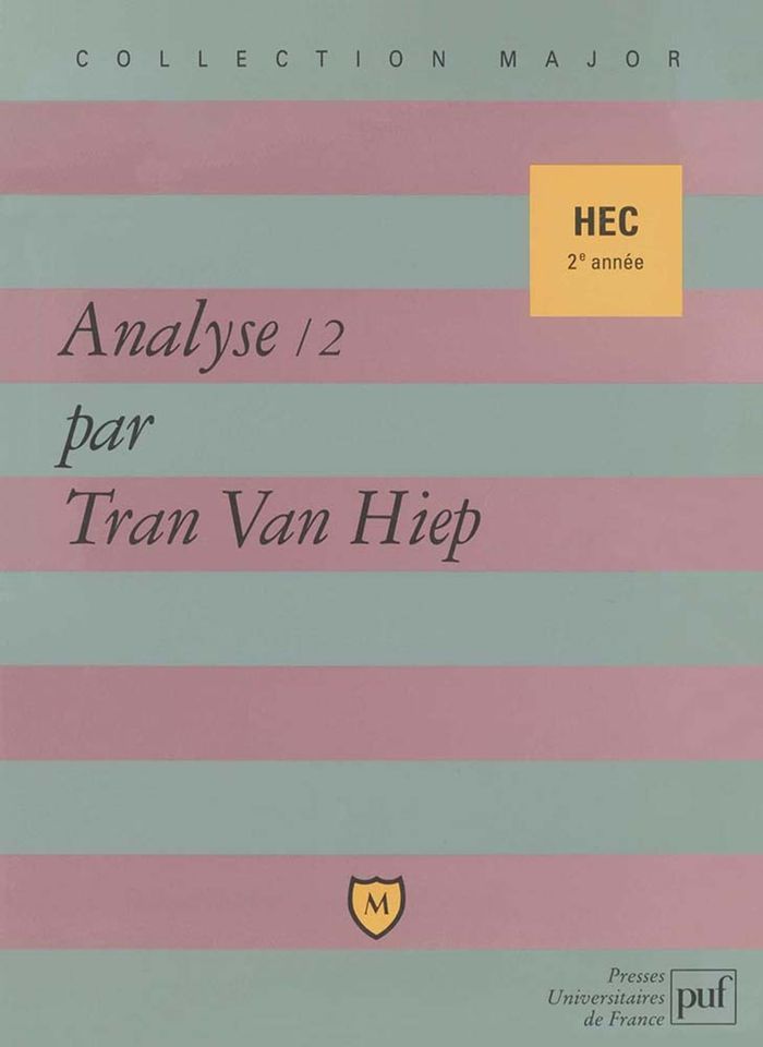Couverture du livre « ANALYSE 2 » de Tran Van Hiep, librairie Les Contes Infusés à Corte