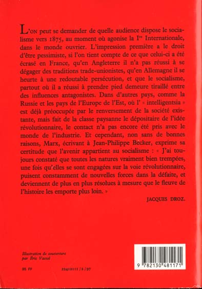 Quatrième de couverture de « HISTOIRE GENERALE DU SOCIALISME. TOME 1 »