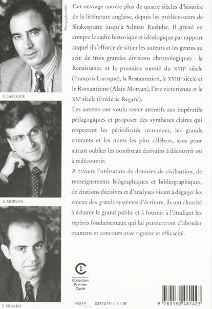 Quatrième de couverture de « HISTOIRE DE LA LITTERATURE ANGLAISE »
