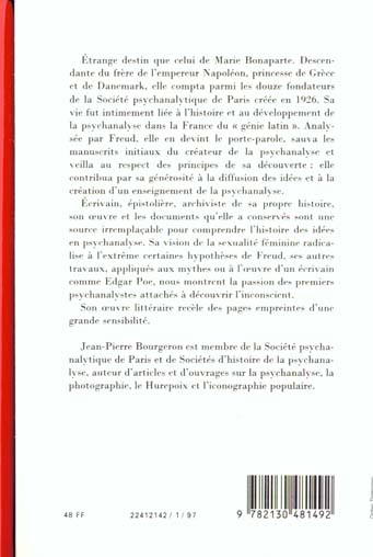 Quatrième de couverture de « MARIE BONAPARTE »