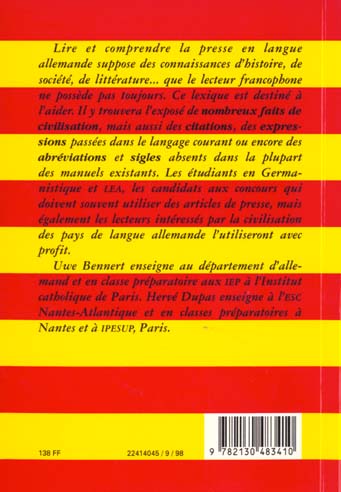 Quatrième de couverture de « LEXIQUE DE CIVILISATION GERMANIQUE »