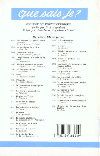Quatrième de couverture de « LA VIOLENCE DANS LE SPORT »