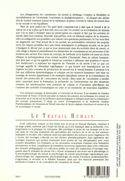 Quatrième de couverture de « RECONNAISSANCES DU TRAVAIL »