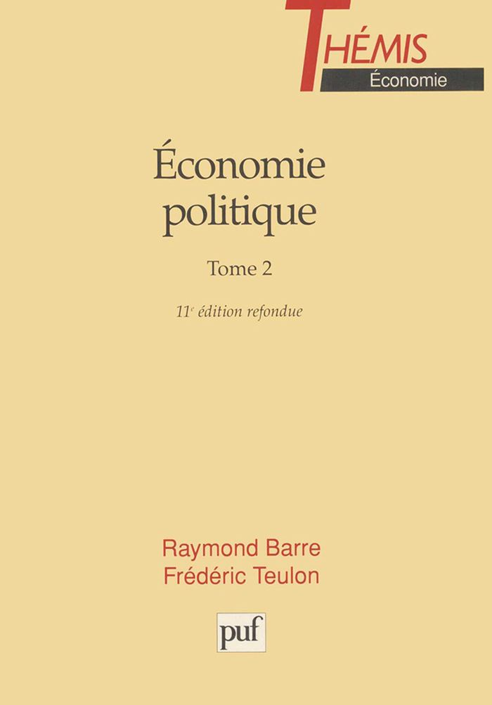 Couverture du livre « ECONOMIE POLITIQUE. TOME 2 », librairie Les Contes Infusés à Corte