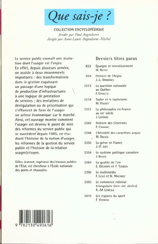Quatrième de couverture de « LES USAGERS DU SERVICE PUBLIC »