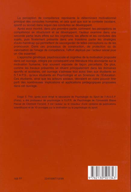 Quatrième de couverture de « COMPETENCE ET EFFORT - STRUCTURATION, EFFETS ET VALORISATION DE L'IMAGE DE COMPETEN »