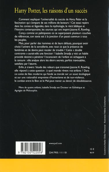 Quatrième de couverture de « HARRY POTTER, LES RAISONS D'UN SUCCES »