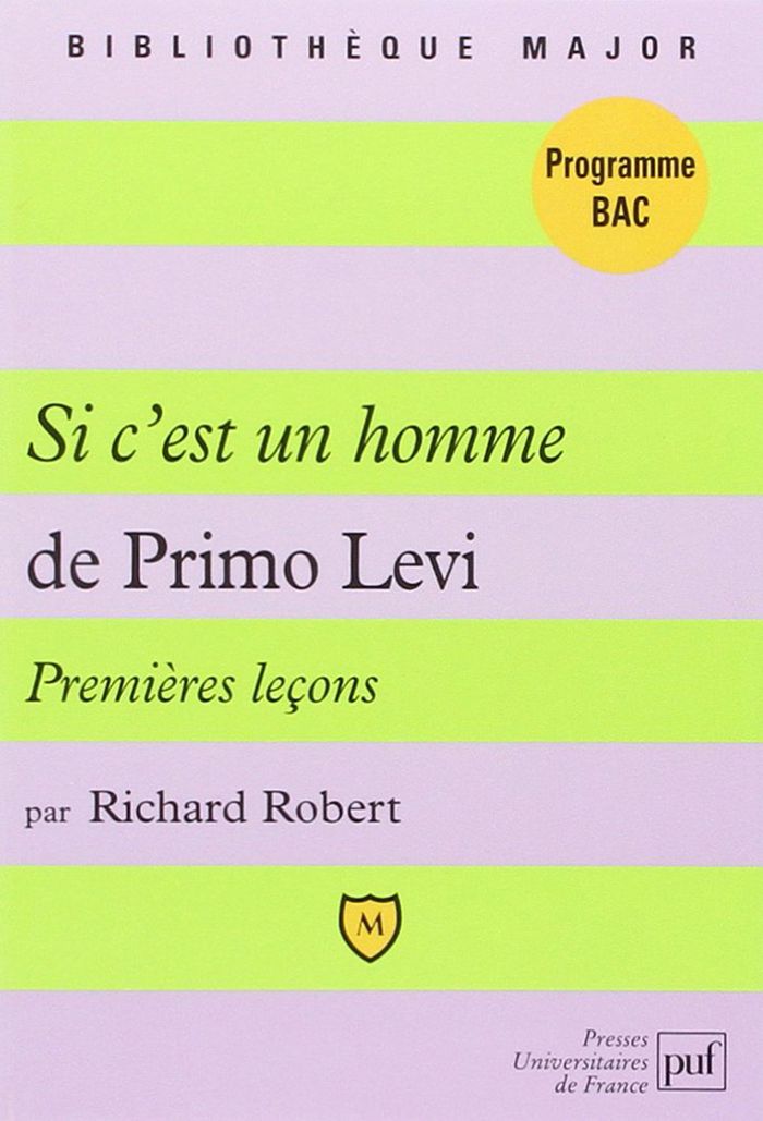 Couverture du livre « PREMIERES LECONS SUR  SI C'EST UN HOMME  DE PRIMO LEVI » de Xxx, librairie Les Contes Infusés à Corte