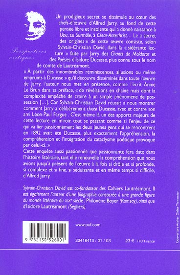 Quatrième de couverture de « ALFRED JARRY, LE SECRET DES ORIGINES »