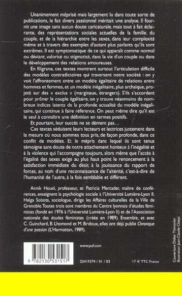 Quatrième de couverture de « CRIME PASSIONNEL, CRIME ORDINAIRE ? »