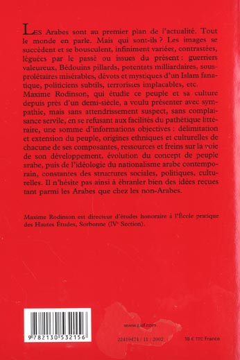 Quatrième de couverture de « LES ARABES »