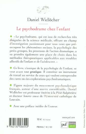Quatrième de couverture de « LE PSYCHODRAME CHEZ L'ENFANT »