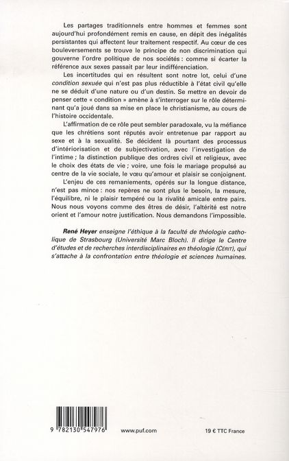 Quatrième de couverture de « LA CONDITION SEXUEE »
