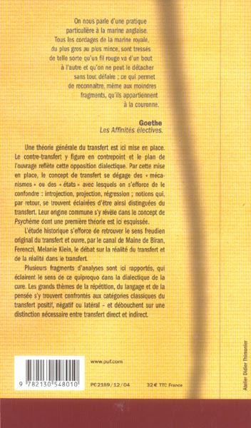 Quatrième de couverture de « LE TRANSFERT »