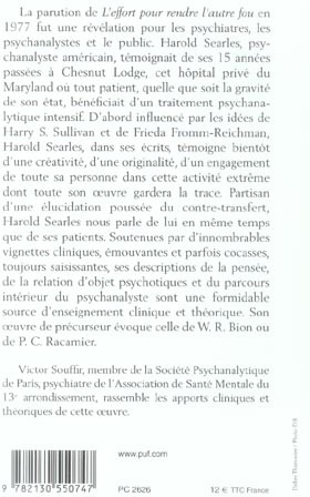 Quatrième de couverture de « HAROLD SEARLES »