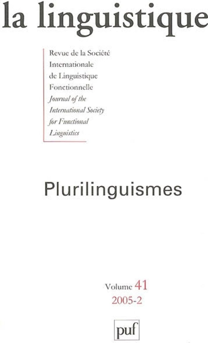 Couverture du livre « LINGUISTIQUE 2005, VOL. 41 (2) » de Xxx, librairie Les Contes Infusés à Corte