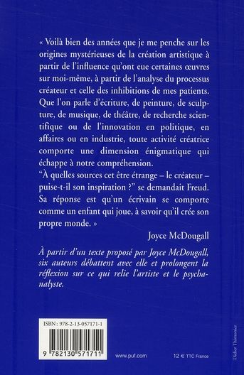 Quatrième de couverture de « L'ARTISTE ET LE PSYCHANALYSTE »
