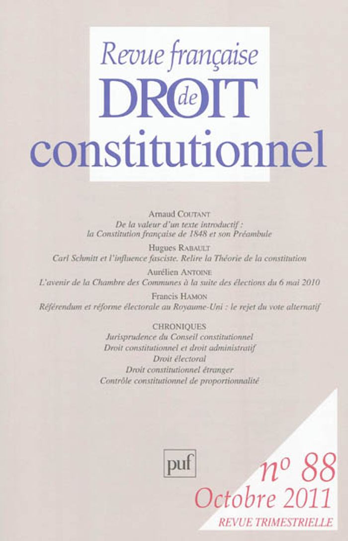 Couverture du livre « RFDC 2011, N 88 » de Xxx, librairie Les Contes Infusés à Corte