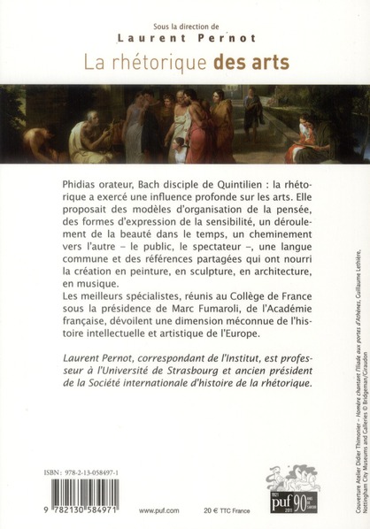 Quatrième de couverture de « LA RHETORIQUE DES ARTS »