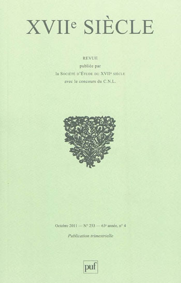 Couverture du livre « XVIIE SIECLE 2011, N  253 - HISTOIRE COMPAREE DES ARSENAUX DE MARINE DANS L'EUROPE DU XVIIE SIECLE » de Xxx, librairie Les Contes Infusés à Corte