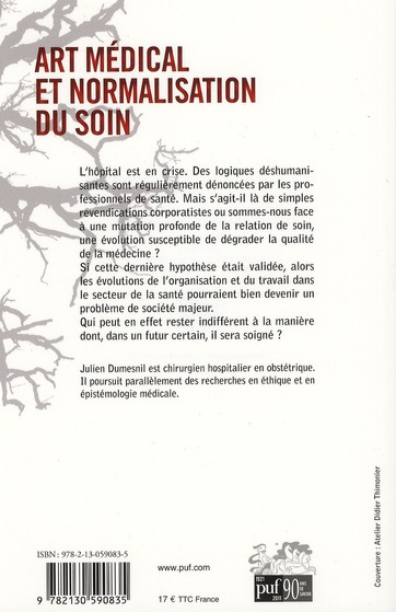 Quatrième de couverture de « ART MEDICAL ET NORMALISATION DU SOIN »