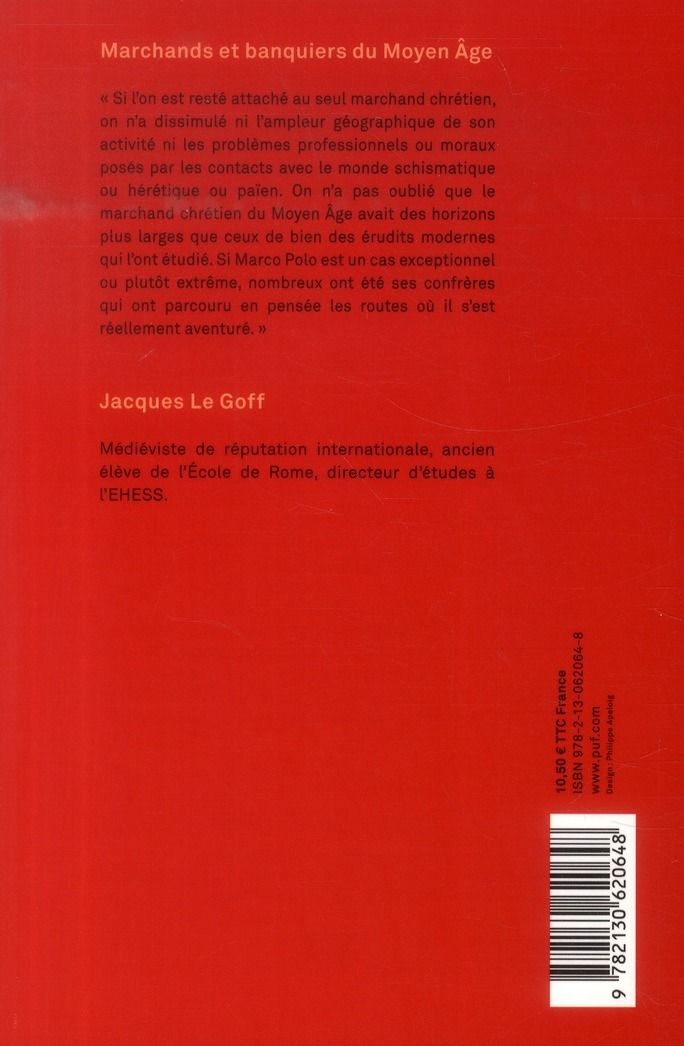 Quatrième de couverture de « Marchands et banquiers du Moyen âge »