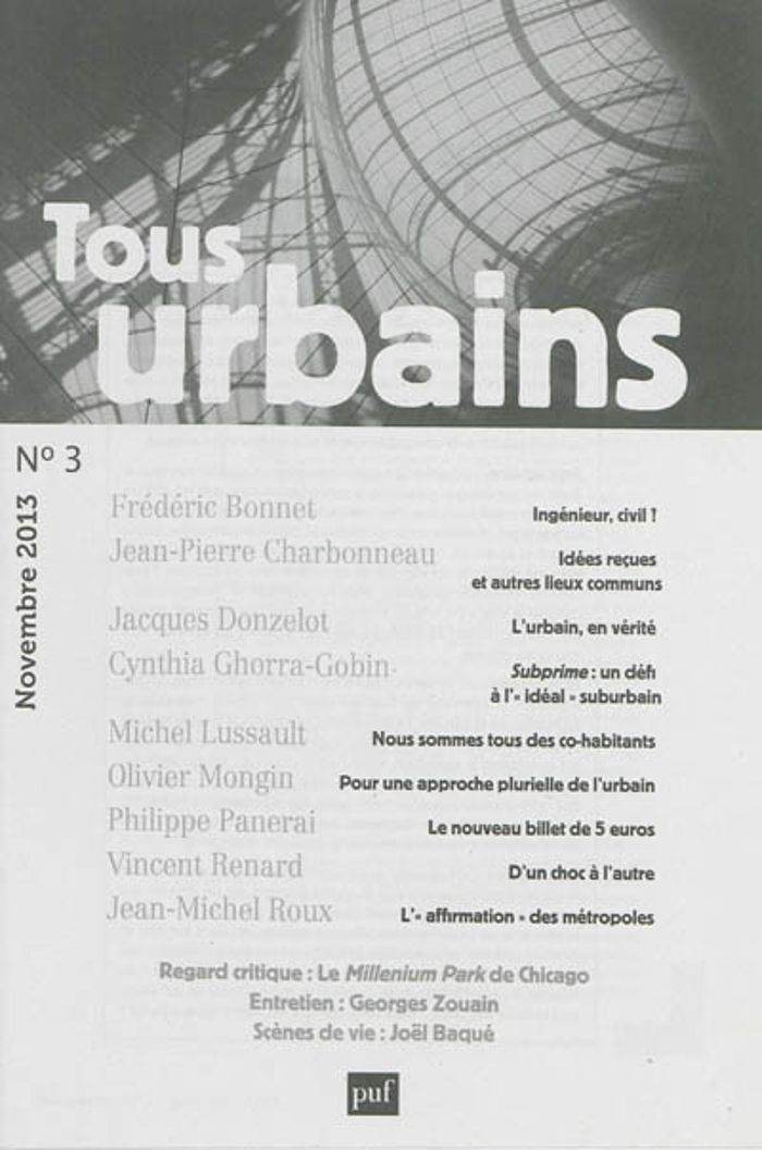 Couverture du livre « TOUS URBAINS N 3 (2013) » de Xxx, librairie Les Contes Infusés à Corte