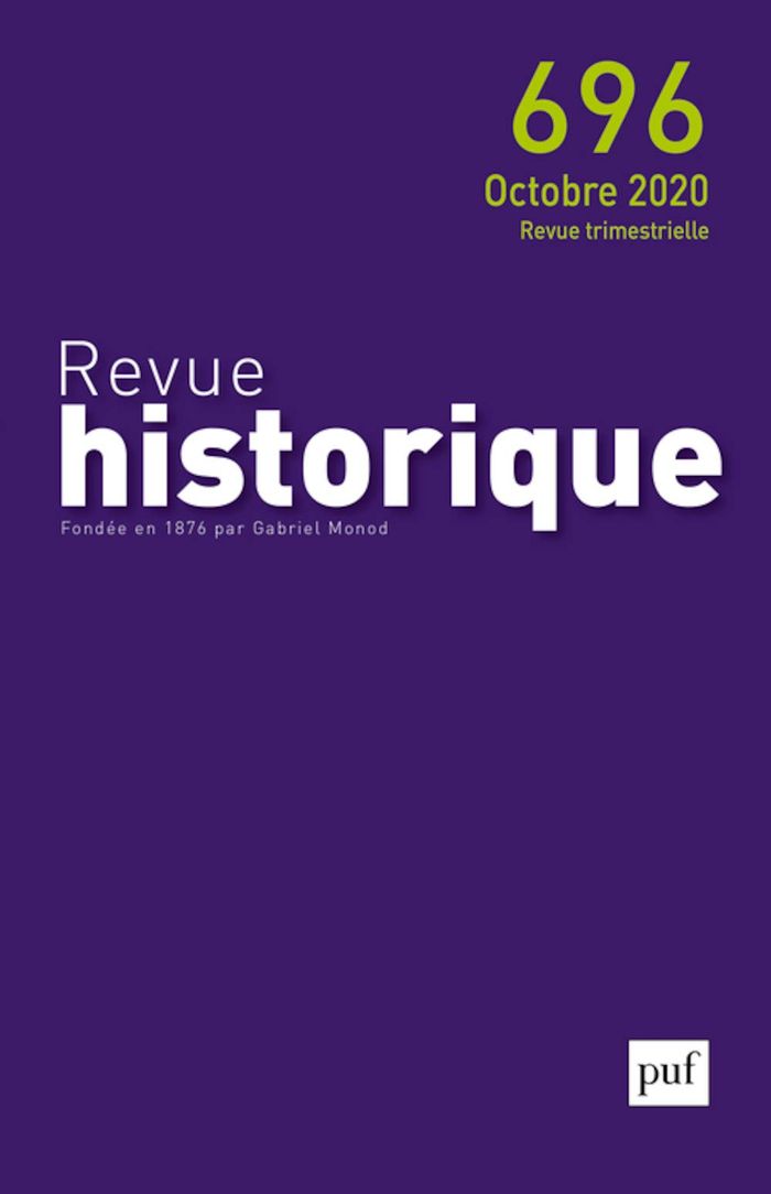 Couverture du livre « REVUE HISTORIQUE 2020, N  696 » de Xxx, librairie Les Contes Infusés à Corte
