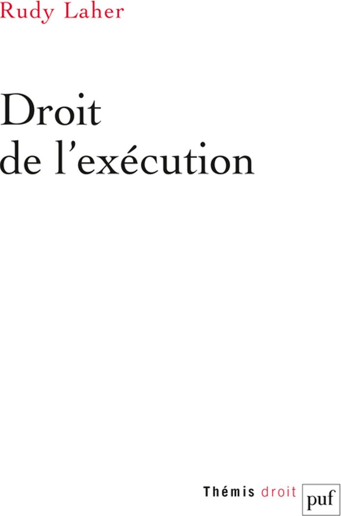 Couverture du livre « Droit de l'exécution » de Rudy Laher, librairie Les Contes Infusés à Corte