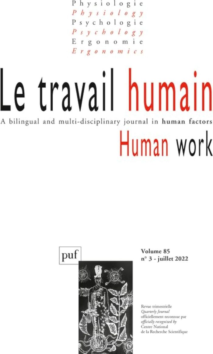 Couverture du livre « LE TRAVAIL HUMAIN 2022, VOL. 85 (3) - VARIA » de Xxx, librairie Les Contes Infusés à Corte