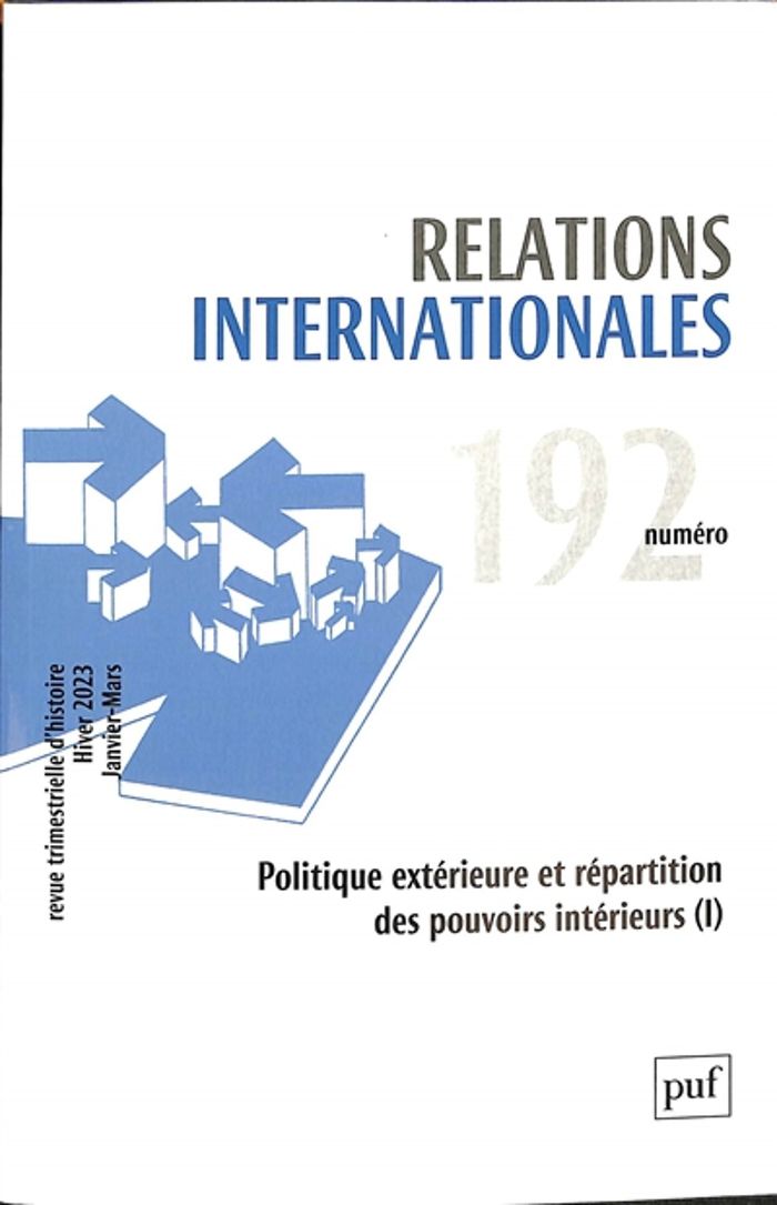 Couverture du livre « RELATIONS INTERNATIONALES, N 192 (2022-4) » de Xxx, librairie Les Contes Infusés à Corte