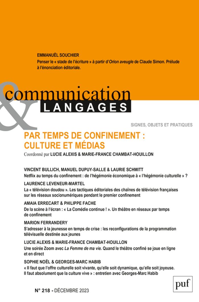 Couverture du livre « COMMUNICATION ET LANGAGES, 2023-4 (N 218) » de Xxx, librairie Les Contes Infusés à Corte