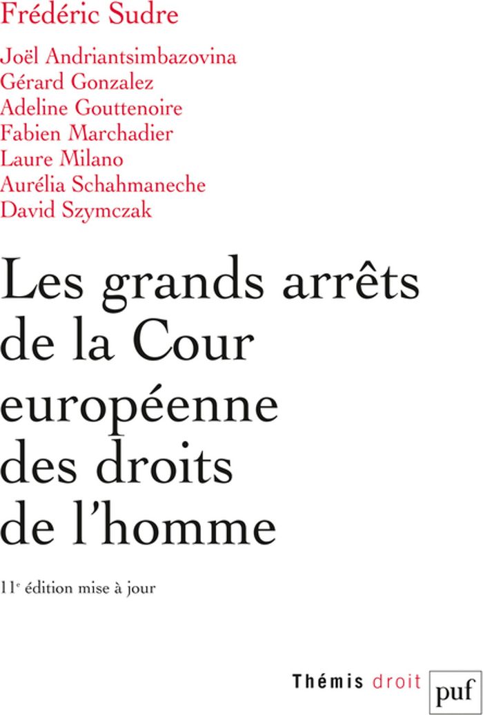 Couverture du livre « Les grands arrêts de la Cour européenne des droits de l'homme » de [sous la direction de] Frédéric Sudre, librairie Les Contes Infusés à Corte